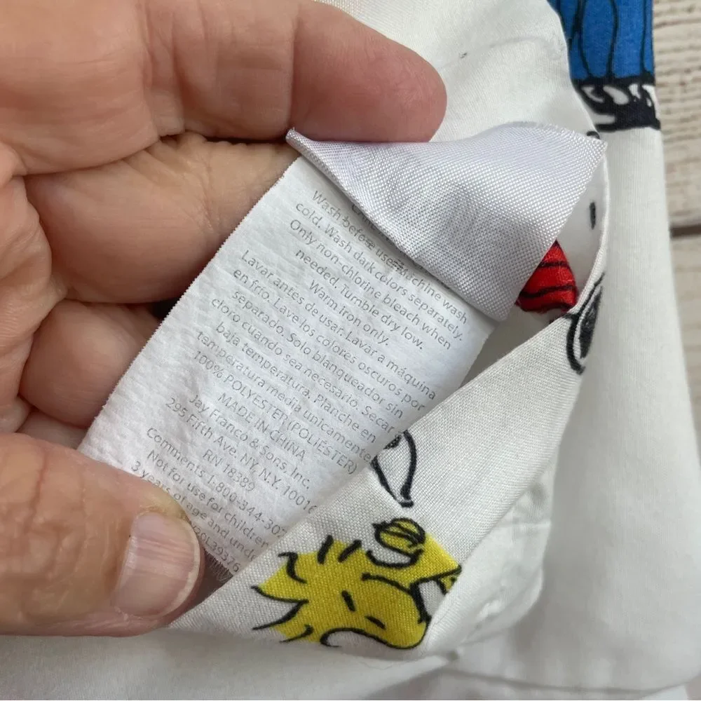 VINTAGE PEANUTS TWIN FITTED SHEET AND‎ PILLOWCASE